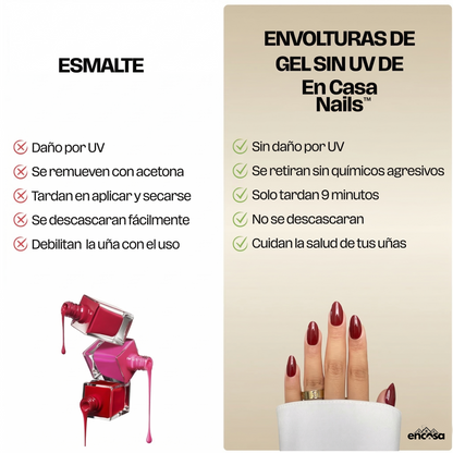 En Casa Nails 2x1 | Uñas en Gel - 20 unidades x PACK | UV - FREE